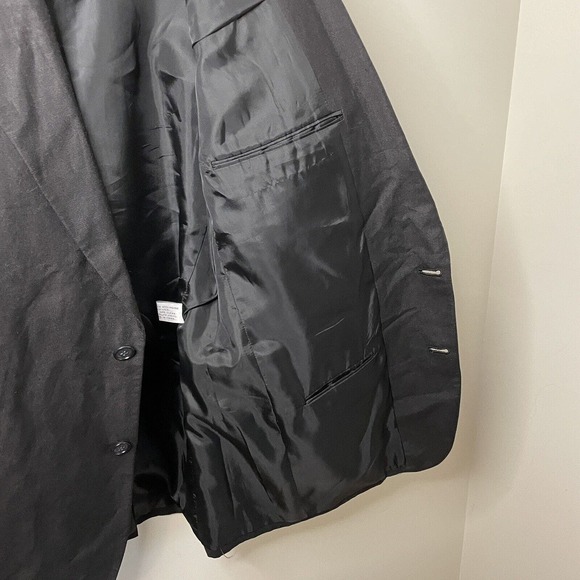 VINTAGE Guy Laroche Paris Black Men’s Linen Blend Blazer Jacket Sz 40R (42R) - Picture 15 of 16